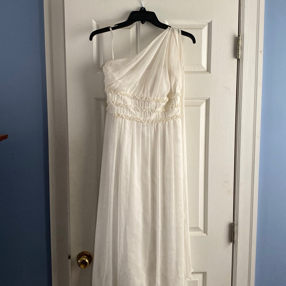 Full length one shoulder dress